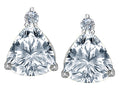 Star K 7mm Trillion Cut Genuine White Topaz Earrings Studs