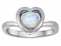 Star K Heart Promise of Love Ring with 7mm Round Simulated Opal