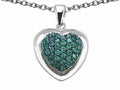 Star K Heart Shape Love Pendant Necklace with Simulated Emerald