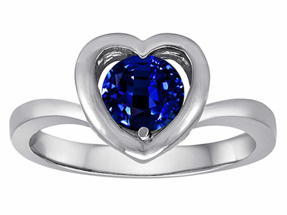 Star K Heart Promise of Love Ring with 7mm Round Created Sapphire
