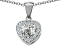 Star K 8mm Heart Shape White Topaz Heart Pendant Necklace