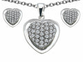 Star K Cubic Zirconia Heart Shape Love Pendant Necklace with matching earrings