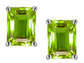 Star K 8x6mm Emerald Cut Simulated Peridot Earrings