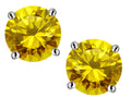 Star K Round 7mm Simulated Citrine Earrings Studs