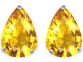 Star K Pear Shape 9x7mm Genuine Citrine Earrings Studs