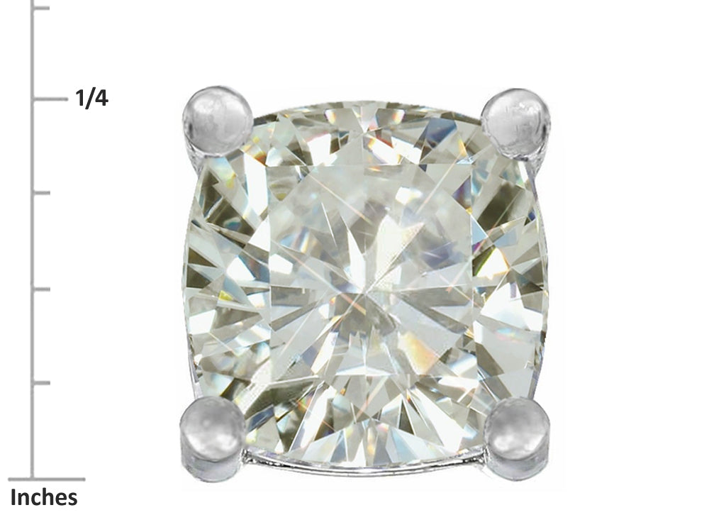 Star K Cushion-Cut 7mm Genuine White Topaz Earrings Studs