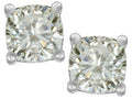Star K Cushion-Cut 7mm Genuine White Topaz Earrings Studs