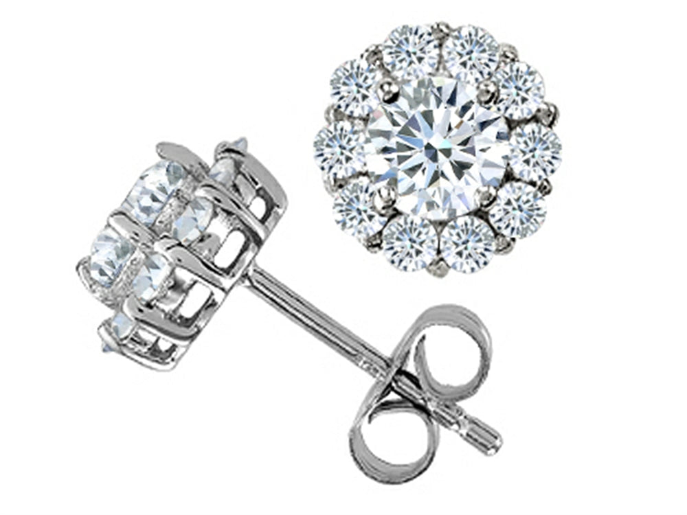 Star K Round Cubic Zirconia Earrings