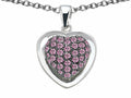 Star K Heart Shape Love Pendant Necklace with Created Pink Sapphire