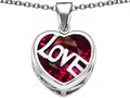 Star K Large Love Heart Pendant Necklace with 15mm Heart Shape Created Ruby