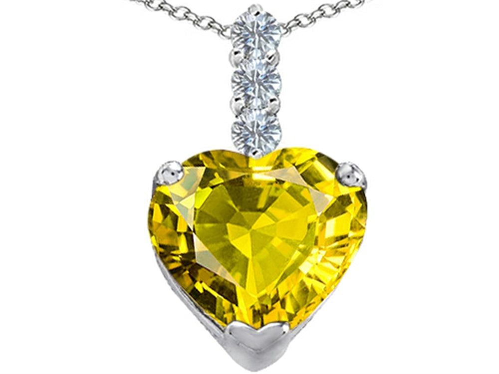 Star K Large 12mm Heart Shape Simulated Peridot and Cubic Zirconia Pendant Necklace