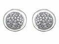 Star K Round Puffed Earrings with Cubic Zirconia