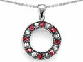 Star K Love Circle Pendant Necklace With Created Ruby