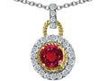 Star K Round 6mm Created Ruby Pendant Necklace