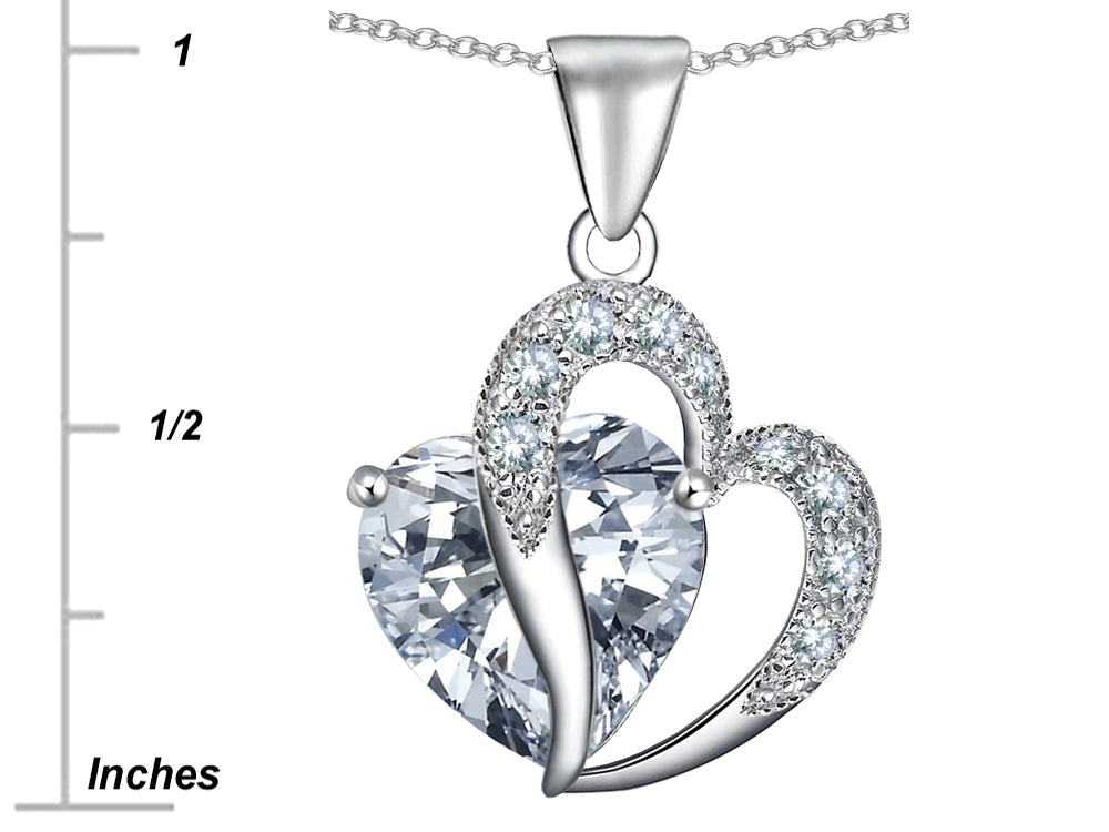 Star K Heart Shape 12mm Cubic Zirconia Pendant Necklace