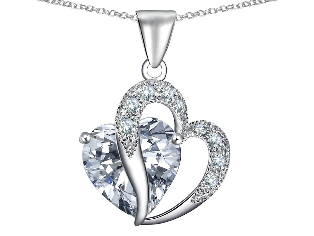 Star K Heart Shape 12mm Cubic Zirconia Pendant Necklace