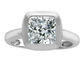Star K 8mm Cushion-Cut Solitaire Ring With Genuine White Topaz