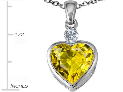 Star K 10mm Heart Shape Simulated Peridot and Cubic Zirconia Heart Pendant Necklace