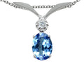 Tommaso Design Oval 7x5mm Genuine Tanzanite Pendant Necklace