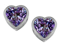 Star K 7mm Heart Shape Simulated Alexandrite Heart Earrings Studs