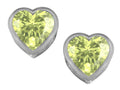 Star K 7mm Heart Shape Simulated Peridot Heart Earrings Studs