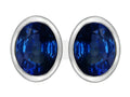 Star K 8x6mm Oval Created Sapphire Earrings Studs