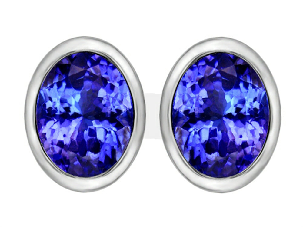 Star K 8x6mm Oval Simulated Tanzanite Earrings Studs