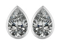 Star K 9x6mm Pear Shape Genuine White Topaz Earrings Studs