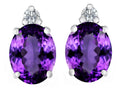 Star K 8x6mm Oval Simulated Amethyst Earrings Studs