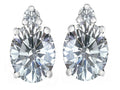 Star K 8x6mm Oval Genuine White Topaz Earrings Studs
