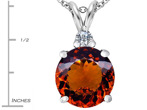 Star K Large 12mm Round Simulated Garnet Pendant Necklace
