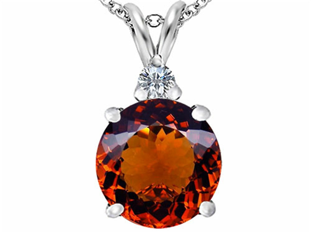 Star K Large 12mm Round Simulated Garnet Pendant Necklace