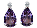 Star K 9x6mm Pear Shape Simulated Alexandrite Earrings Studs