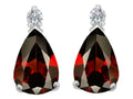 Star K 8x6mm Pear Shape Simulated Garnet Earrings Studs