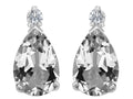 Star K 8x6mm Pear Shape Genuine White Topaz Earrings Studs