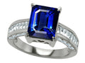 Star K 10x8mm Emerald Cut Created Sapphire Ring