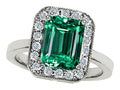 Star K 10x8mm Emerald Cut Simulated Emerald Ring