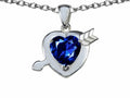 Star K Heart with Cupid's Arrow Love Pendant Necklace with Created Sapphire