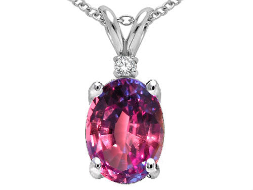 Tommaso Design Oval 8x6mm Simulated Alexandrite Pendant Necklace