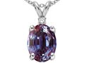 Tommaso Design Oval 9x7mm Simulated Alexandrite Pendant Necklace