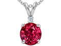Tommaso Design Round 8mm Created Ruby Pendant Necklace