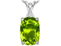 Star K Large 14x10mm Cushion-Cut Simulated Peridot and Cubic Zirconia Pendant Necklace