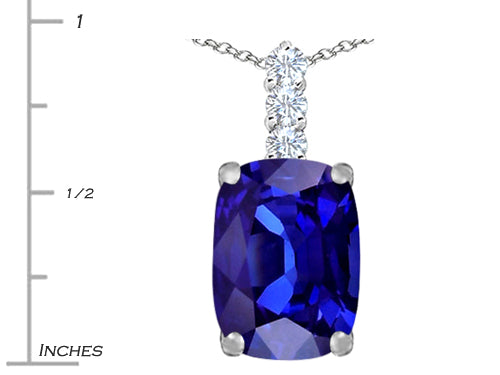 Star K Large 14x10mm Cushion-Cut Simulated Tanzanite Pendant Necklace