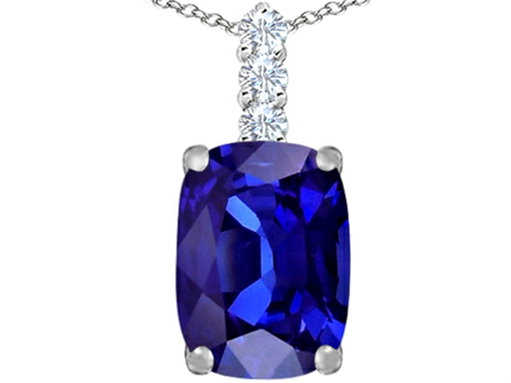 Star K Large 14x10mm Cushion-Cut Simulated Tanzanite Pendant Necklace