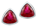 Star K 7mm Trillion Cut Created Ruby Earrings Studs