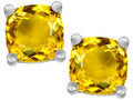 Star K Cushion-Cut 7mm Simulated Citrine Earrings Studs