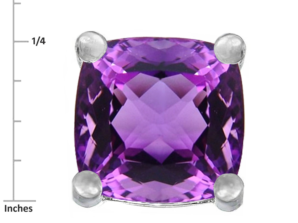 Star K Cushion-Cut 7mm Simulated Amethyst Earrings Studs