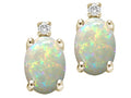 Tommaso Design Oval 8x6mm Genuine Opal Earrings
