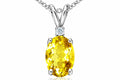 Star K Oval Genuine Yellow Sapphire Pendant Necklace