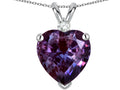 Star K 8mm Heart Shape Simulated Alexandrite Pendant Necklace